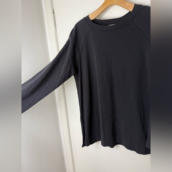 Eileen Fisher, black long sleeve pop over top with side slits. S - Picture 2 of 5